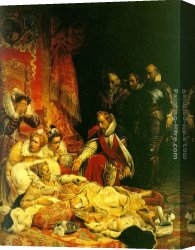 Delaroche Canvas Paintings - The Death of Elizabeth by Paul Delaroche