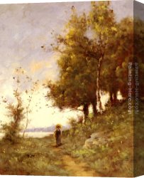 Femme Nue Couchee Canvas Paintings - Femme Sur Un Chemin by Paul Desire Trouillebert