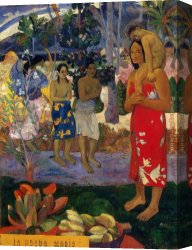Gauguin Canvas Paintings - Hail Mary by Paul Gauguin