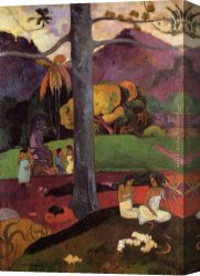 Hard Times Canvas Paintings - In Olden Times by Paul Gauguin