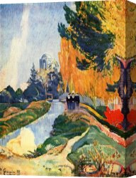 Le Depart En Voyage De Noces Canvas Paintings - Les Alyscamps by Paul Gauguin