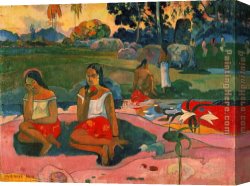 Gauguin Canvas Paintings - Nave Nave Moe by Paul Gauguin
