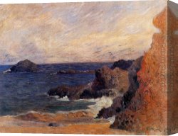 Rocky Canvas Paintings - Rocky Coast by Paul Gauguin
