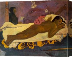 Dead Game Canvas Paintings - Spirit of the Dead Watching by Paul Gauguin