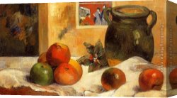 The Voyage of Life Manhood Canvas Paintings - Still Life with Japanese Print by Paul Gauguin
