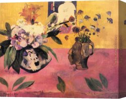 The Voyage of Life Manhood Canvas Paintings - Still-Life with Japanese Woodcut by Paul Gauguin