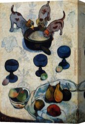 The Voyage of Life Manhood Canvas Paintings - Still Life with Three Puppies by Paul Gauguin