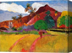 Evening Landscape at East Bergholt Canvas Paintings - Tahitian Landscape by Paul Gauguin