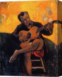 Player Canvas Paintings - The Guitar Player by Paul Gauguin