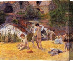 A Soft Place in My Heart Canvas Paintings - The Moulin du Bois d'Amour Bathing Place by Paul Gauguin