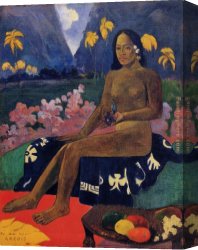 Gauguin Canvas Paintings - The Seed of Areoi by Paul Gauguin