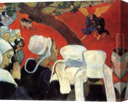 The Vision of The Rabenstein Canvas Paintings - The Vision After the Sermon by Paul Gauguin