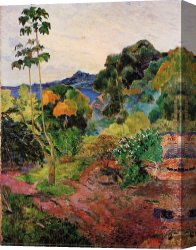 Gauguin Canvas Paintings - Tropical Vegetation by Paul Gauguin