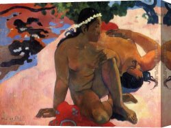 Gauguin Canvas Paintings - What Are You Jealous by Paul Gauguin
