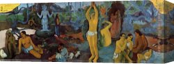 Gauguin Canvas Paintings - Where Do We Come From by Paul Gauguin