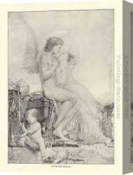 Cupid Canvas Paintings - Cupid and Psyche by Paul Jacques Aime Baudry