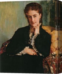 Jacques-louis Canvas Paintings - Portrait de Madame Louis C&eacute;zard by Paul Jacques Aime Baudry