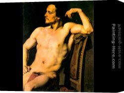 Meissonier Canvas Paintings - The Wrestler Meissonier by Paul Jacques Aime Baudry