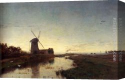Joseph-charles-paul, Prince Napol Canvas Paintings - Le Point Du Jour, Vue Prise Dans Les Environs De Amsterdam (Hollande) by Paul Joseph Constantine Gabriel