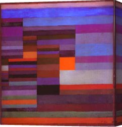 Evening Mood Canvas Paintings - Fire in the Evening by Paul Klee