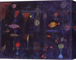 Paul Canvas Paintings - Fish Magic by Paul Klee