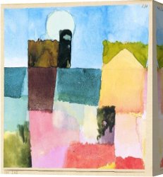 Peter Von Cornelius Canvas Paintings - Mondaufgang von St Germain by Paul Klee
