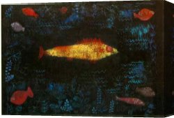 Golden Harvest Canvas Paintings - The Golden Fish by Paul Klee