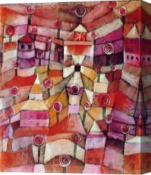 Two Roses on a Tablecloth Canvas Paintings - The Rose Garden by Paul Klee