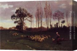 Return Canvas Paintings - Return of the Flock by Paul Peel