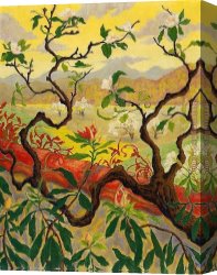 Paul Ranson Canvas Paintings - Japanese Style Landscape by Paul Ranson