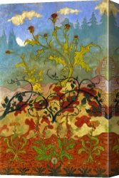 Paul Ranson Canvas Paintings - Thistle and Digitales by Paul Ranson