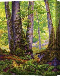 Paul Ranson Canvas Paintings - Three Beeches by Paul Ranson