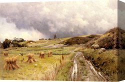 Pastoral Landscape Canvas Paintings - A Pastoral Landscape after a Storm by Peder Mork Monsted