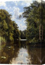 Summer Canvas Paintings - A Summer's Day by Peder Mork Monsted