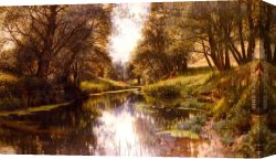 Stream Canvas Paintings - A Winding Stream In Summe by Peder Mork Monsted