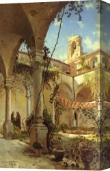 Mount Etna From Taormina Canvas Paintings - The Cloister, Taormina by Peder Mork Monsted