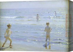 Bano Canvas Paintings - Bano de muchachos by Peder Severin Kroyer