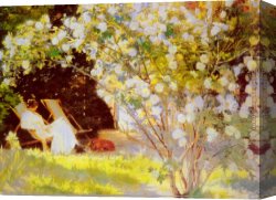 Le Depart En Voyage De Noces Canvas Paintings - Les Roses by Peder Severin Kroyer