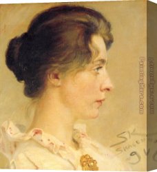 Marie Canvas Paintings - Marie de perfil by Peder Severin Kroyer