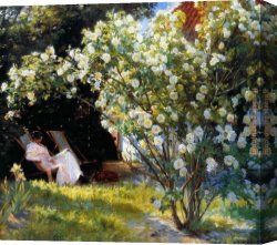 Marie Canvas Paintings - Marie en el jardin i by Peder Severin Kroyer