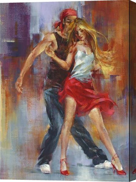 Pedro Alvarez Street Dance Stretched Canvas Painting For Sale