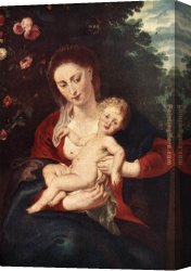 Virgin of The Rocks Canvas Paintings - Virgin and Child by Peter Paul Rubens