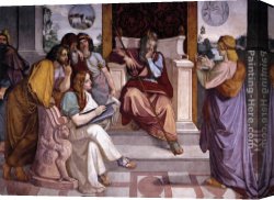 Peter Von Cornelius Canvas Paintings - Joseph Interpreting Pharaoh's Dream by Peter von Cornelius