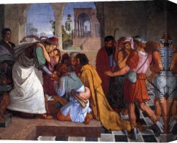 Peter Von Cornelius Canvas Paintings - The Recognition of Joseph by his Brothers by Peter von Cornelius