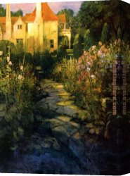 Walk Canvas Paintings - Garden Walk at Sunset by Philip Craig