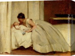 Daddy Canvas Paintings - 'Letter from Daddy' by Philip Hermogenes Calderon