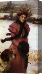 Richards Canvas Paintings - A Winter Walk by Philip Richard Morris