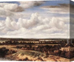 Ruins in a Landscape Canvas Paintings - An Extensive Landscape with a Road by a Ruin by Philips Koninck