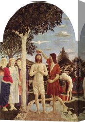 Baptism of Christ Canvas Paintings - Baptism of Christ by Piero della Francesca