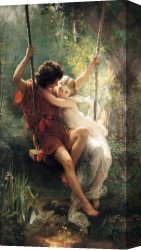 Pierre Canvas Paintings - Le Printemps by Pierre-Auguste Cot